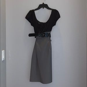 black and gray dress comes with belt! (size 9)
